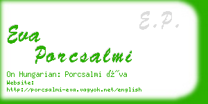 eva porcsalmi business card